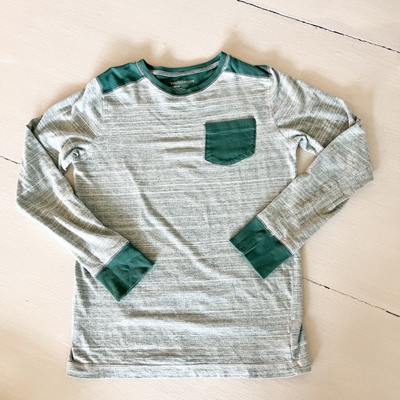 Tucker + Tate Other - Tucker + Tate Boys Long Sleeve Shirt Size L 10/12 Green Pocket Tee